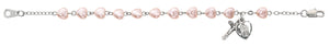 (Br174m) 6 1/2" Pink Heart Bracelet - Unique Catholic Gifts