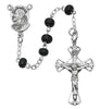 (159l-bkg) Ss 5mm Black Wood Rosary - Unique Catholic Gifts