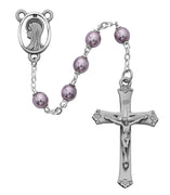 (417sf) 7mm Pearl Violet Rosary - Unique Catholic Gifts