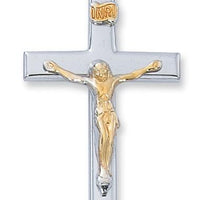 Sterling Silver Tuton  Crucifix 1-1/2" on 24" chain. - Unique Catholic Gifts
