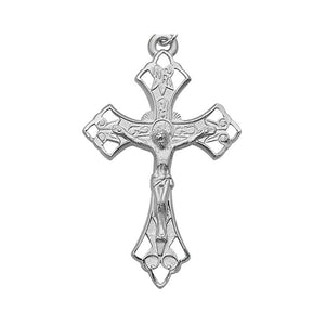 (L5019)Sterling Silver Crucifix 24" Chain and Box - Unique Catholic Gifts