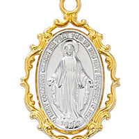 (J777) G/ss Two Tone Mirac Medal - Unique Catholic Gifts