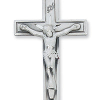 (L8041)Sterling Silver Crucifix 24" Chain and Box - Unique Catholic Gifts
