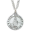 St Brendan Sterling Silver Medal 3/4" with Chain - Unique Catholic Gifts