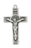 Sterling Silver St Benedict Crucifix (1 1/2") on 18 chain - Unique Catholic Gifts