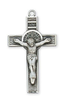 Sterling Silver St Benedict Crucifix (1 1/2