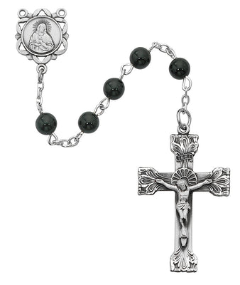 (164asf) 6mm Genuine Black Onyx Rosary - Unique Catholic Gifts