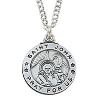 St. John the Evangelist Sterling Silver with 20" Chain - Unique Catholic Gifts