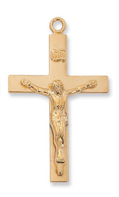 Gold over Sterling Silver Lord's Prayer Crucifix (1 11/16
