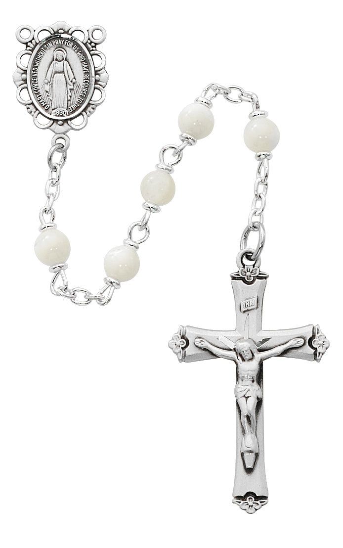 (R389lf) 5mm Genuine Mother of Pearl - Unique Catholic Gifts