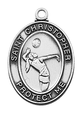 (L676vb) Ss Volleyball Md 18" Ch & Bx - Unique Catholic Gifts