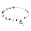 (Br248d) 7 1/2" Multi Capped Bracelet - Unique Catholic Gifts