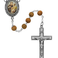 (R184df) Olive Wood St. Anthony Rosary - Unique Catholic Gifts