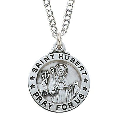 (L600hb) Sterling Silver St Hubert 20 Chain & Box - Unique Catholic Gifts
