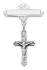 (466l) Ss Crucifix Rf Baby Pin - Unique Catholic Gifts
