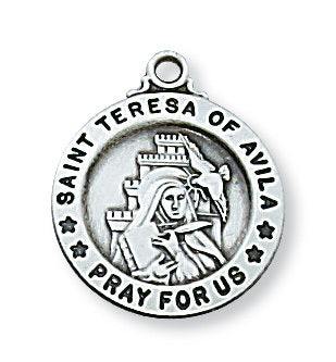 St Teresa of Avila Medal Sterling Silver 5/8