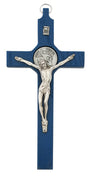 (80-193) 8" Blue St Michael Crucifix - Unique Catholic Gifts