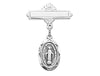 (433l) Ss Oval Mirac Baby Pin - Unique Catholic Gifts