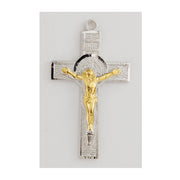 (L9199) Sterling Silver  St. Benedict  Crucifix  18" Chain and Box - Unique Catholic Gifts
