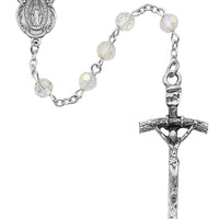 (568-crf) 6mm Crystal Papal Rosary - Unique Catholic Gifts