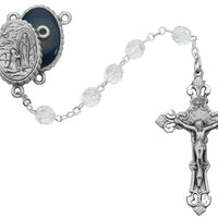 (399df) 7mm Crystal Lourdes Rosary - Unique Catholic Gifts