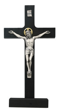 (80-62) 8" Black Standing Crucifix - Unique Catholic Gifts