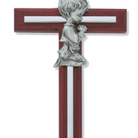 (73-25) 6" Cherry Boy Cross Silver - Unique Catholic Gifts