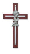 (73-25) 6" Cherry Boy Cross Silver - Unique Catholic Gifts