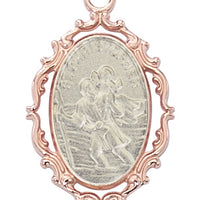 (Jr794) Rose Gold Christopher 18ch&bx" - Unique Catholic Gifts