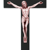 (80-194) 10" Black Ei-8 Copper Crucifix - Unique Catholic Gifts