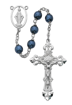 (R388rf) 7mm Blue Rosary - Unique Catholic Gifts