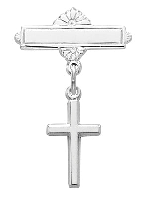 (435l) Ss Cross Rf Baby Pin - Unique Catholic Gifts
