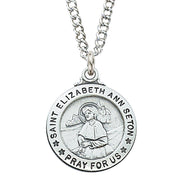 (L600eas) Sterling Silver St Eliz Ann Seton 20" Chain & Box - Unique Catholic Gifts