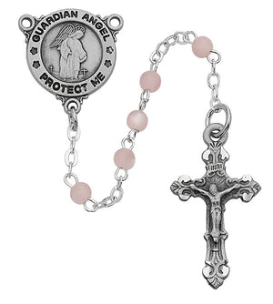 (R367dg) Pink Guardian Angel Rosary - Unique Catholic Gifts