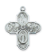 (L2210-4)  Sterling Silver 4-WAY 20" Chain and Box - Unique Catholic Gifts