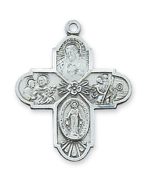 (L2210-4)  Sterling Silver 4-WAY 20" Chain and Box - Unique Catholic Gifts