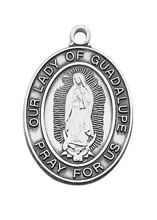 (L683gu) Sterling Sil. Guadalupe Medal - Unique Catholic Gifts