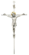 (79-42501) 10" All Silver Crucifix - Unique Catholic Gifts
