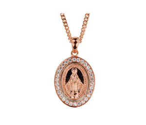 (Jr800) Rose Gold Crystal Miraculous - Unique Catholic Gifts