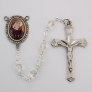 (R194df) 6mm Crystal St Faustina Rosary - Unique Catholic Gifts