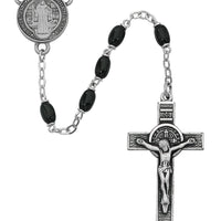 (R365df) 4x6mm Black St Benedict Rosary - Unique Catholic Gifts