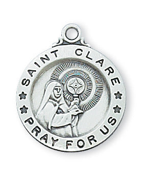 (L700cl) Ss St. Clare 18" Chain & Box - Unique Catholic Gifts