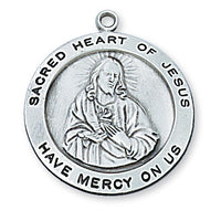 (L567) Ss Round Sacred Heart 24ch&" - Unique Catholic Gifts