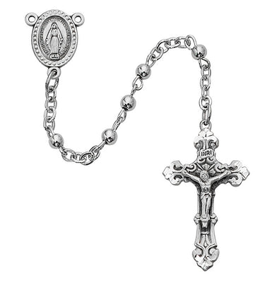 (207lg) Ss 3mm Metal Rosary - Unique Catholic Gifts