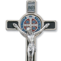 (119-07) 3" Silver St Benedict Crucifix - Unique Catholic Gifts