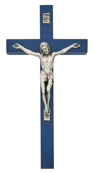 (81-79) 10" Blue Ei-8 Crucifix Bagged - Unique Catholic Gifts