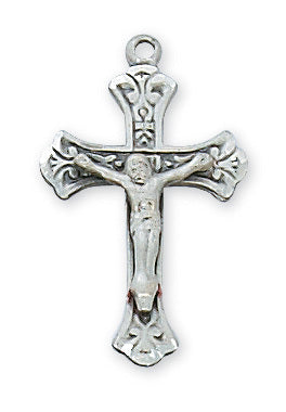 (L8045)Sterling Silver Crucifix 18
