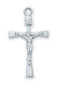 (L9119)   Sterling Silver  Crucifix 18" Chain and Box - Unique Catholic Gifts