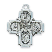 (L398)  Sterling Silver 4-WAY 24" Chain and Box - Unique Catholic Gifts