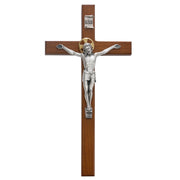 (80-161) 13" Cherry Crucifix Silver - Unique Catholic Gifts